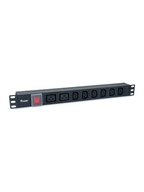 Aprīkot 8-outlet, 6 x IEC-C13+ 2X IEC-C19 barošanas sadales bloks, ieslēgšanas/izslēgšanas slēdzis, alumīnija apvalks