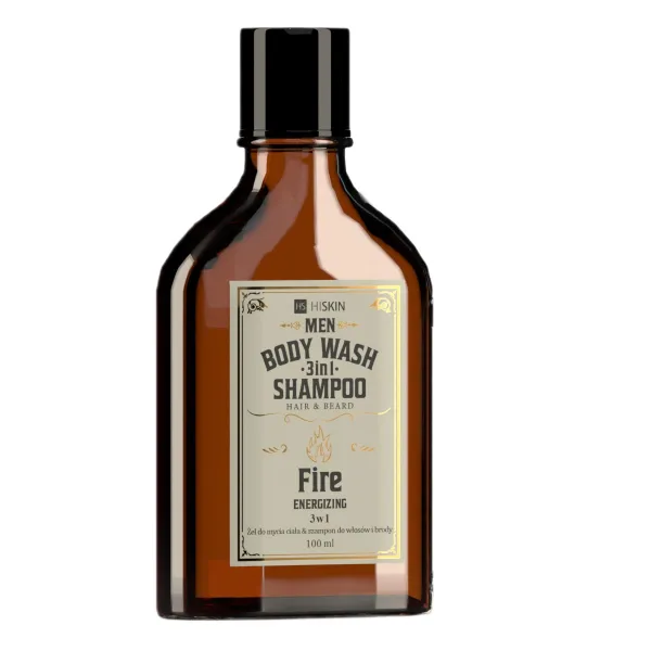 Men Whisky Body Wash and Hair and Beard Shampoo 3in1 Fire 100ml