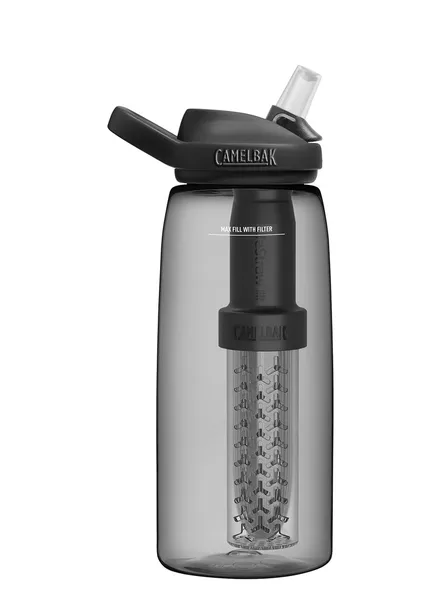 Pudele ar filtru CamelBak eddy+ 1L, filtrēts ar LifeStraw, Charcoal