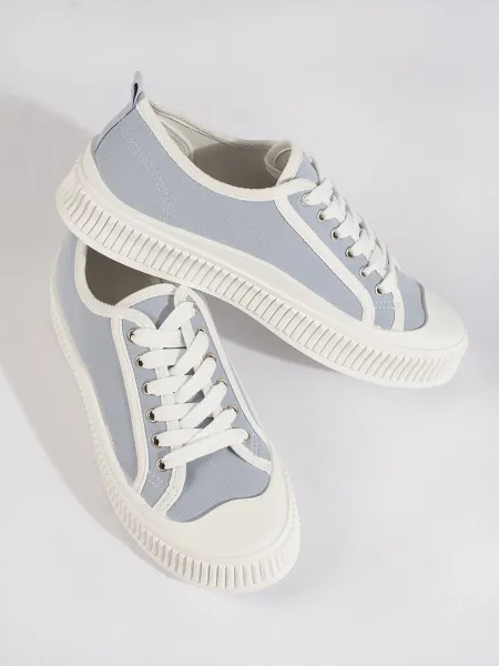 Light blue women's platform sneakers