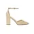 Suede beige pumps with a block heel