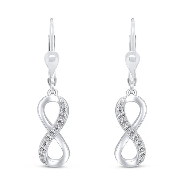 Popular Silver Infinity Earrings EA328W