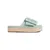 Mint suede espadrille slides on the Shelovet platform