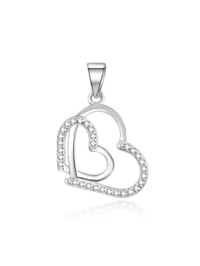 Silver pendant with hearts AGH745