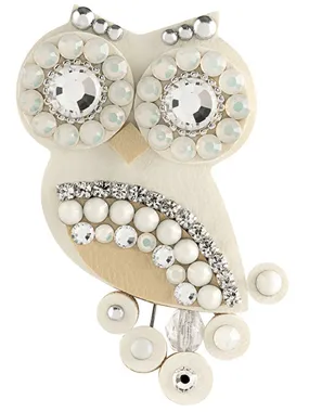 Original white owl brooch