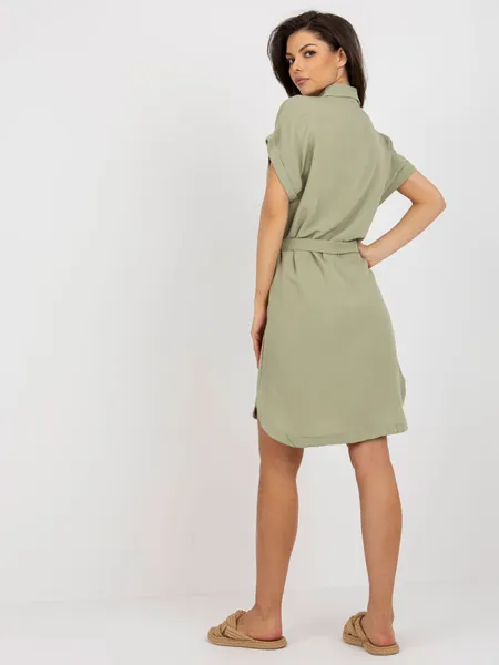 Light green shirtdress with linen from RUE PARIS.