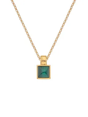 Jacquard Hope DP844 gold plated necklace with malachite and diamond (chain, pendant)