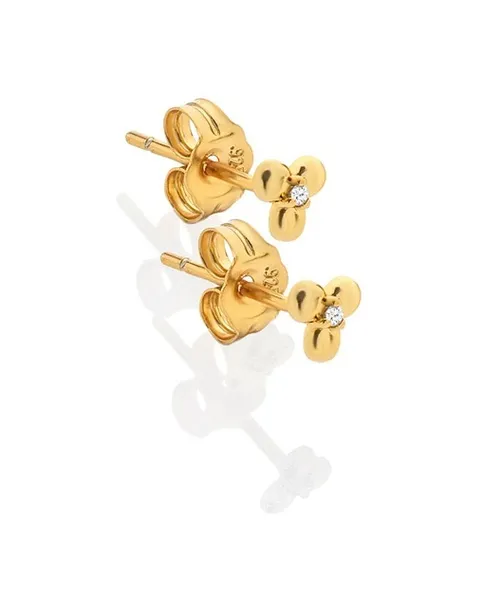 Beautiful Gold Plated Jac Jossa Soul DE760 Diamond Earrings