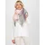 Light pink and grey women's winter scarf with fringe.