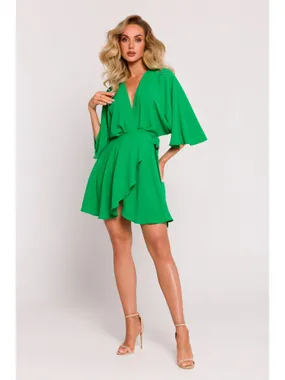 M785 Mini dress with flared bottom - juicy green