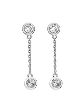 Decent Silver Dangle Earrings with Diamonds Tender DE750