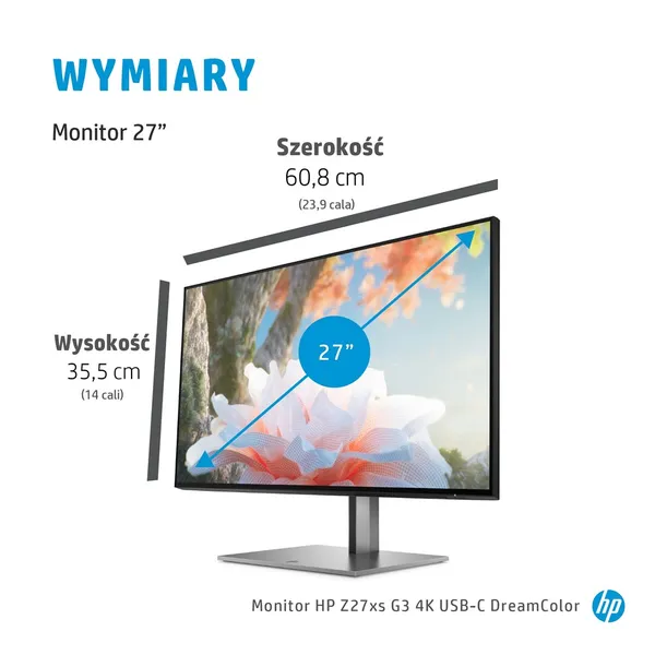 HP Z27xs G3 68,6 cm (27 collas) 3840 x 2160 pikseļi 4K Ultra HD melns