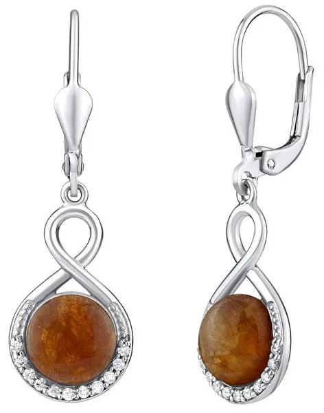 Silver earrings with natural Garnet Hesonite JST14710GRE