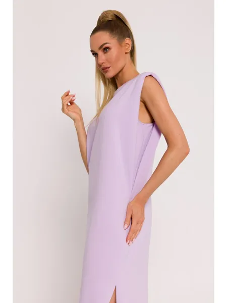 M790 Maxi dress with shoulder pads - violet