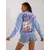 Women's light blue sweatshirt with print