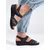 Women's black velcro sandals