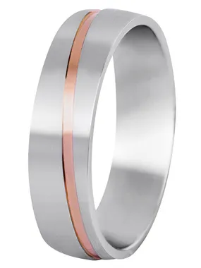 Men's bicolor wedding ring made of steel SPP07
