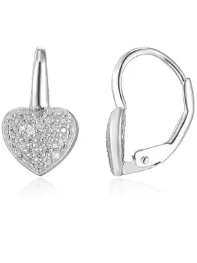 Heart shaped silver earrings AGUC366