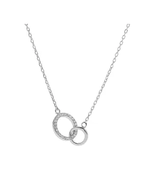 Fashion Silver Necklace Linked Rings AJNA0024