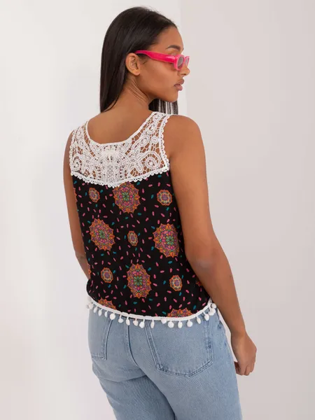 Women's black and pink top