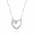 Charming silver jewelry set Hearts with zircons SET259W (necklace, earrings)