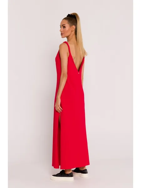 M791 Maxi dress with a deep neckline on the back - red