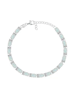 Sparkling silver bracelet with synthetic opals BRC140W