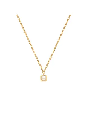 Fine Gold Plated Necklace with Pearl and Diamond Gemstones DN198