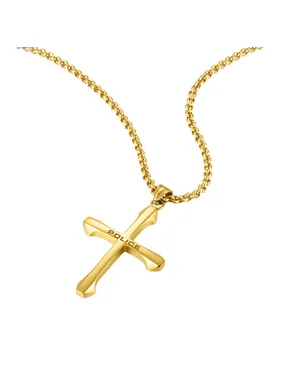 Stylish gold-plated chain Cross SAINT II PEAGN0010002