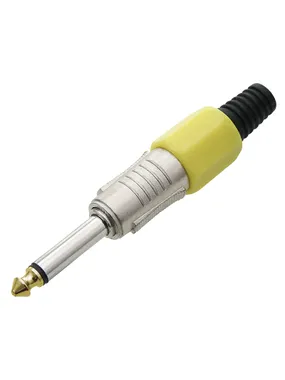9359# jack plug 6.3 mono metal hq yellow
