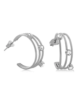 Modern steel earrings with zircons VAAJDE2022985S