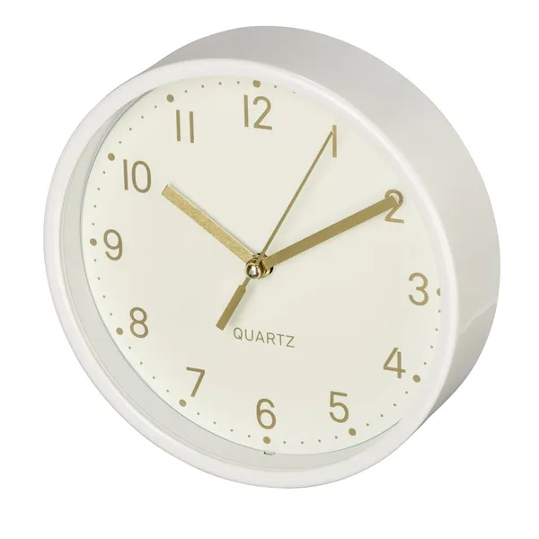 Desk clock Golden Hama quiet white