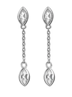 Elegant silver dangle earrings with diamonds Tender DE751
