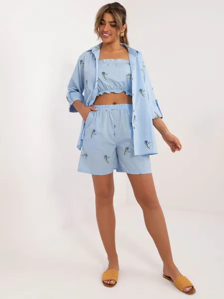 Women's light blue summer set