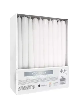 White cone candle - set of 40 pcs.