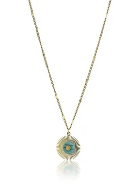 Unique Gold Plated Turquoise Necklace EWN23052G