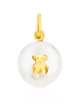 Luxury pendant with real pearl and golden teddy bear 217094000