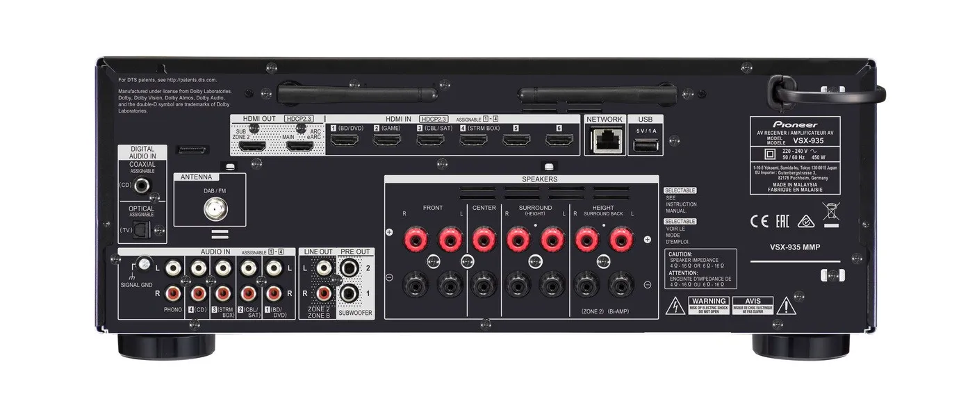 Pioneer VSX-935-B mājas kinozāles uztvērējs, melns