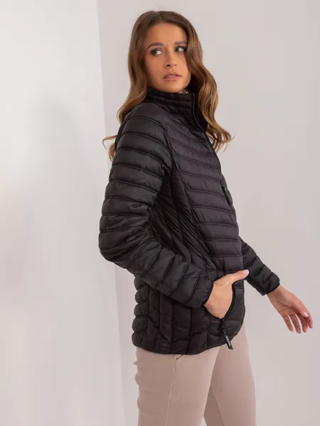 Women's black mid-season jacket