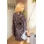 Dressing gown MUJERES satin black print