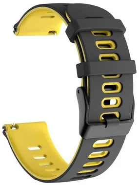 Silicone strap for Garmin 20 mm - Black/Yellow