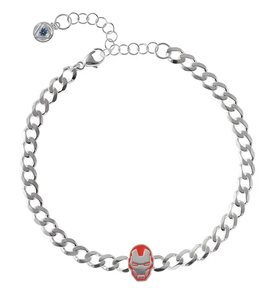 Iron Man Marvel Silver Bracelet BS00084SRRQL-7-XS