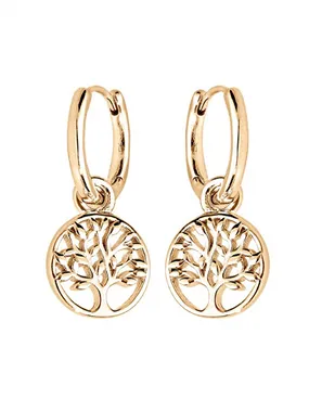 Elegant gold-plated hoop earrings 2 in 1 PO/SE093324A