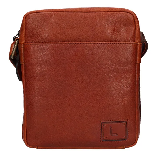 Men's leather crossbody bag 290602 COGNAC