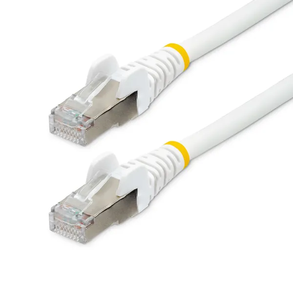 StarTech.com 5 m CAT6a Ethernet kabelis — balts — zemu dūmu, nulles halogēns (LSZH) — 10 GbE 500 MHz 100 W PoE++ snagless RJ-45 ar spriedzes novēršanu S/FTP tīkla ielāpu vadu