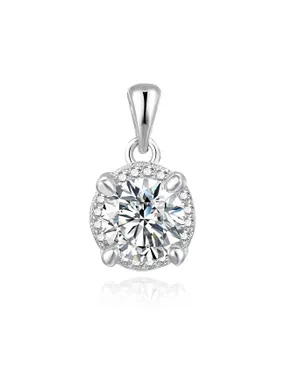 Sparkling silver pendant with zircons AGH765