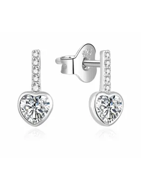 Charming silver heart earrings AGUP929L