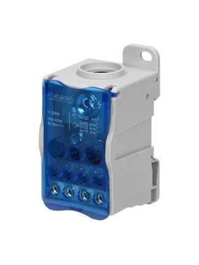 250A distribution block, input terminal 1x120mm?, output terminals 4x10 and 5x16 and 2x25mm?