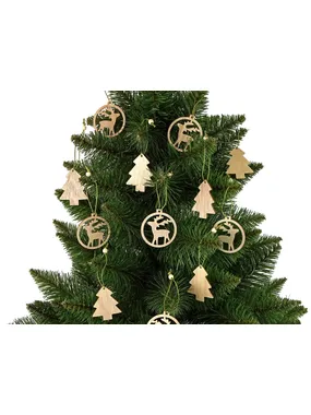 Christmas baubles wooden Christmas trees reindeer decoration for the Christmas tree 12 pieces