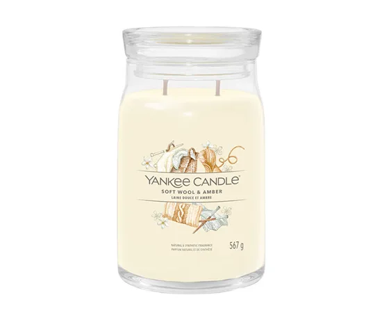Aromatic candle Signature large glass Soft Wool & Amber 567 g